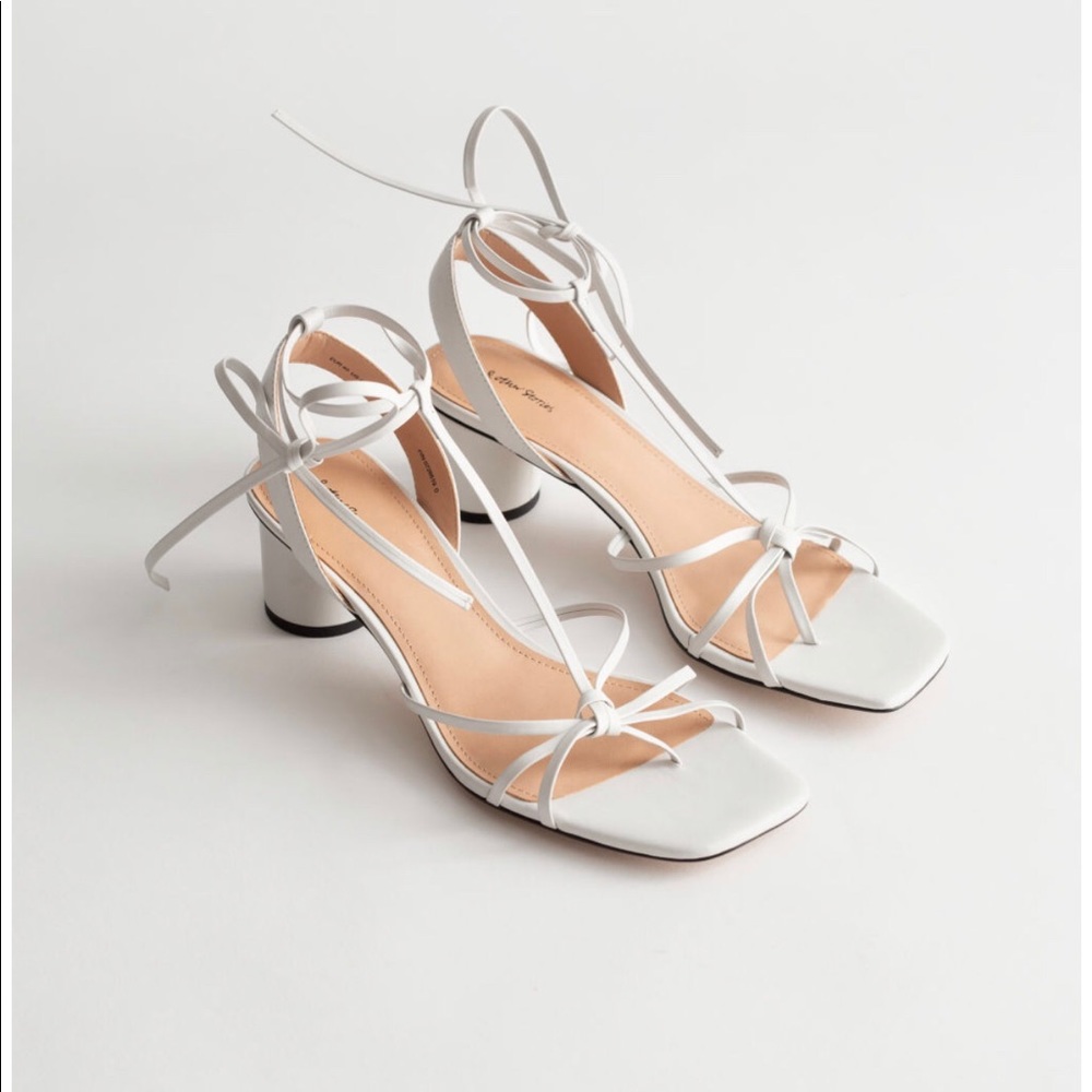 Square toe lace up sandals